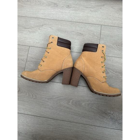 Timberland tillston wheat tan nubuck pump heel boots women’s size 9 - Picture 2 of 6